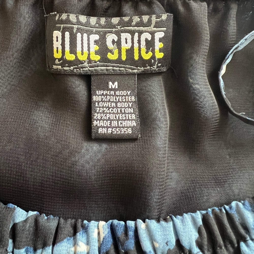 Blue Animal Print Denim Romper Size Medium - Picture 6 of 7
